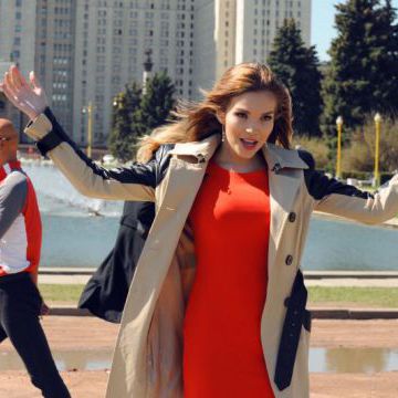 Shooting a video for the song “Love in Moscow” 